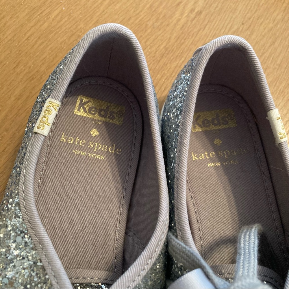 Keds Kate Spade Silver Glitter Wedding Sneaker Shoes … Gem